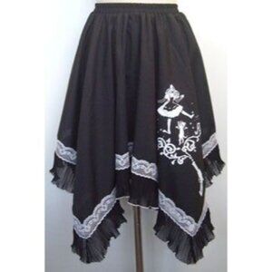 Putumayo Womens Skirt Size Medium Black Alice Asymmetrical Pleated Casual